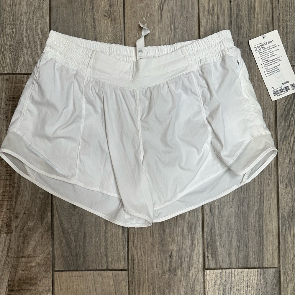 White Lululemon Hotty Hot Shorts
